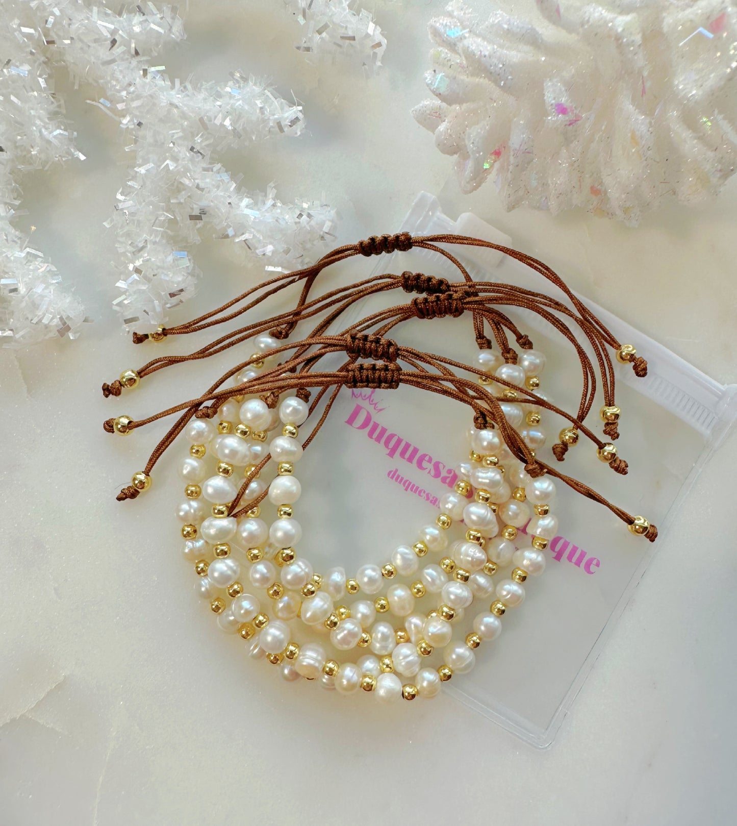 Small Pearls Adjustable Bracelet