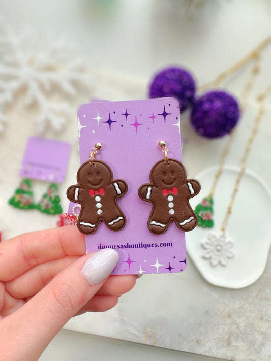 Gingerbread Man Dangle Earrings