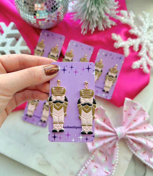 Pink Nutcracker Dangle Earrings