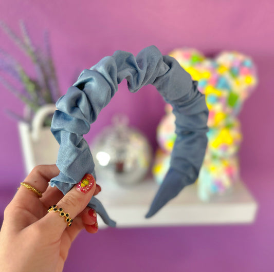 Satin Wave Baby Blue Headband