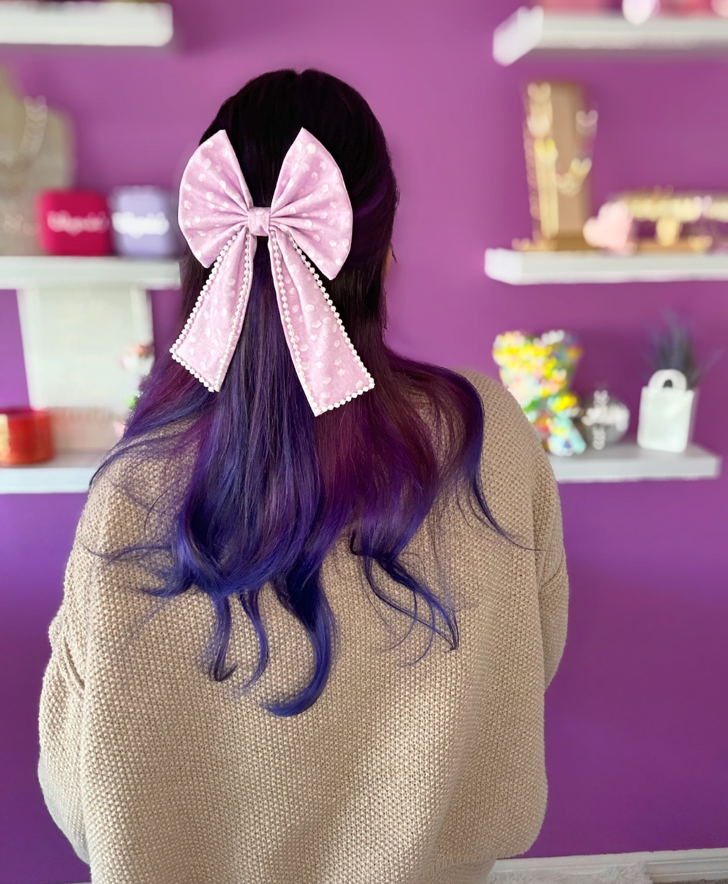 Harper Lavender Large Hair Clip Bow