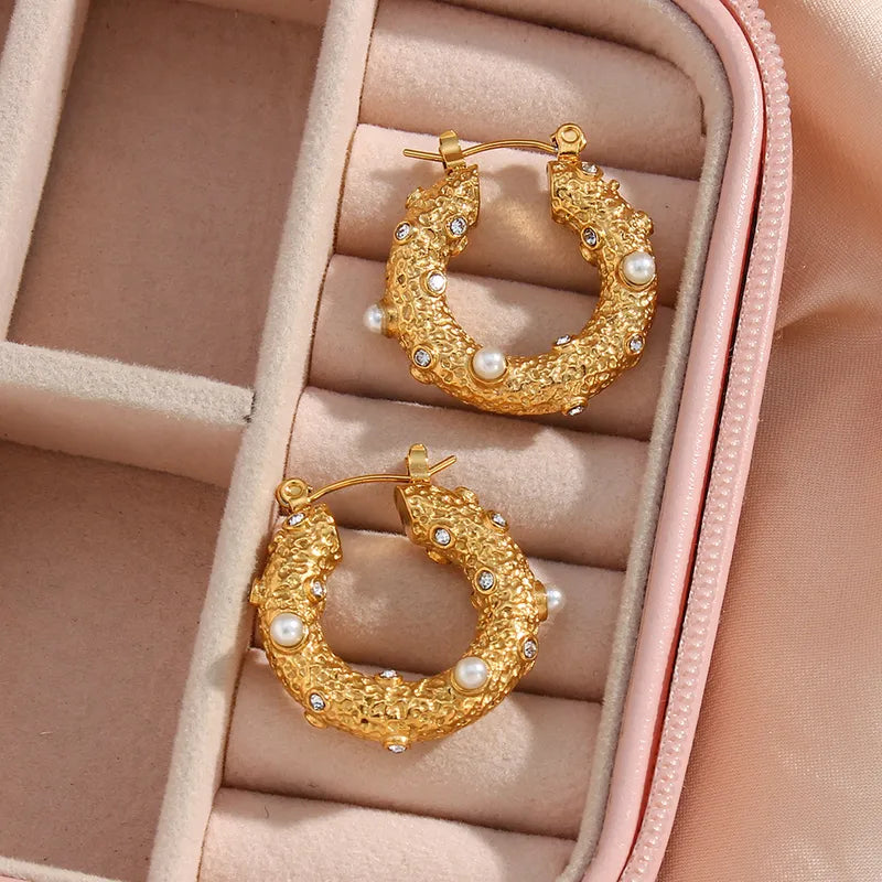 Coral Hoop Earrings