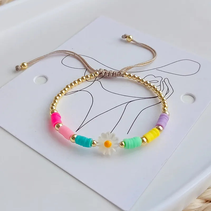 Colorful Flowers Adjustable Bracelet