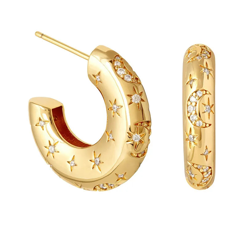 Stellar Gold Plated Hoops