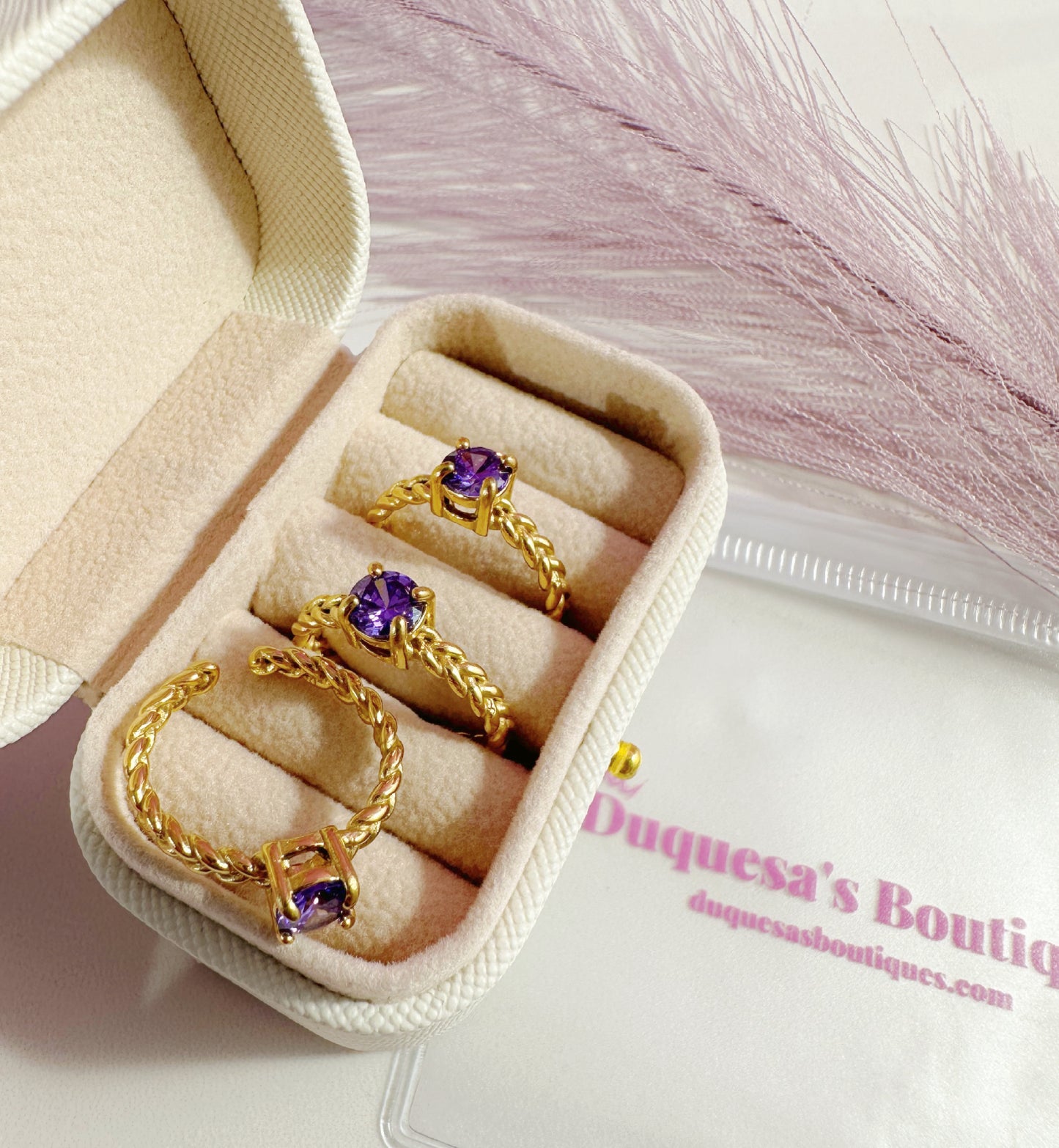 "Springtime Lavender Adjustable Ring"