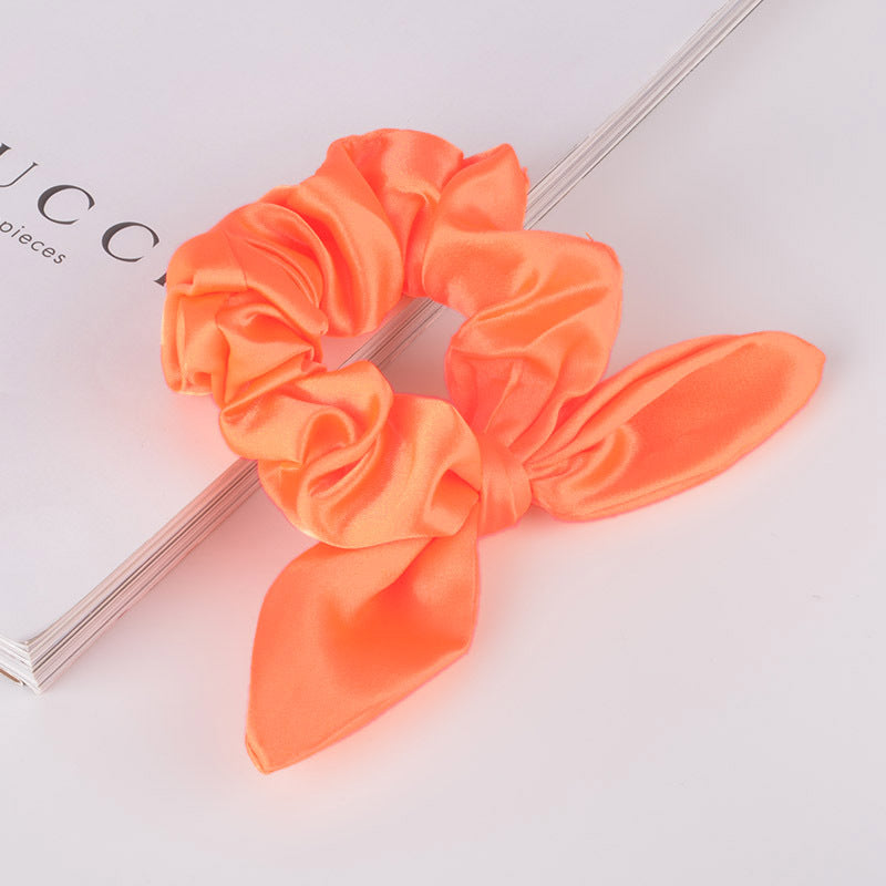 Satin Orange Bow Scrunchies