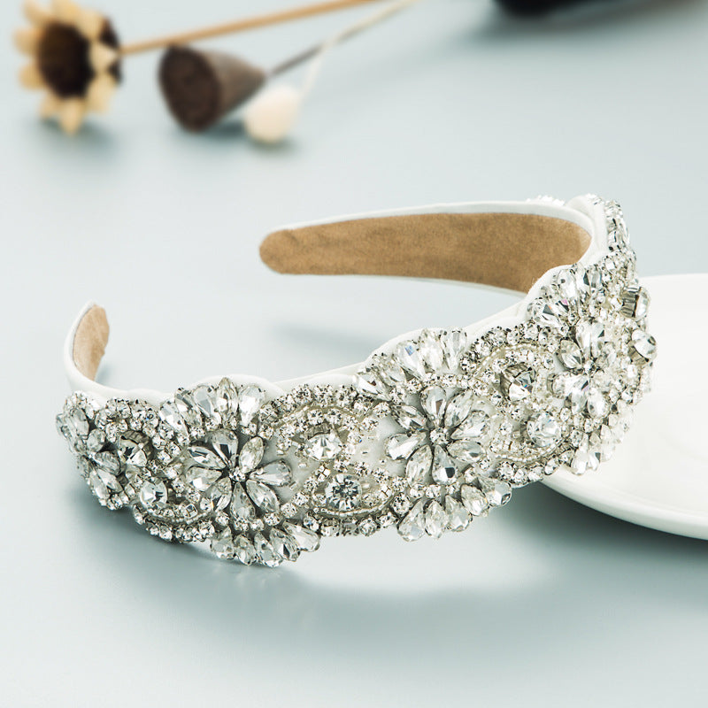 Gleaming Silver & White Head Band