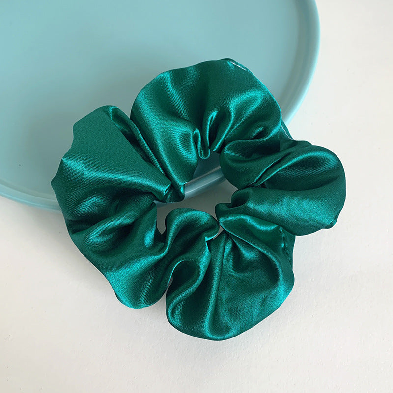 Teal Satin Scrunchie